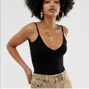 Low back black bodysuit